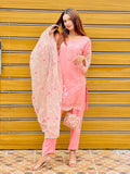 SastaaE Organza 3pc Unstitched Embroidered & Adda Work Dress with Malai Inner - Default Title - Buy Online at Shopping Karado