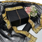SastaaE Presents Kataan Silk Suit 3pcs Net Gotta Work Duppatta With Plain Katan Silk Shirt & Trouser - Default Title - Buy Online at Shopping Karado