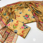 Buy Sastaae 3 Pieces Unstitched Indian Chiffon Digital Printed Shifflie Work Dupatta With Digital Printed Lawn Shirt & Trouser White Online - Shopping Karado