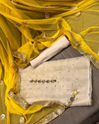 Sastaae Mysoori Suit 3 Pieces Net Gotta Work Duppatta With Mysoori Hand Work Shirt & Mysoori Shabnum Touser Default Title - Shopping Karado Pakistan