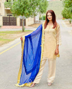 Sastaae Mysoori Suit 3 Pieces Net Gotta Work Duppatta With Mysoori Hand Work Shirt & Mysoori Shabnum Touser Default Title - Shopping Karado