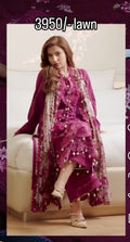 Buy 3Pc Dananeer Magenta Lawn Online at Shopping Karado - Premium Quality Unstitched Suit