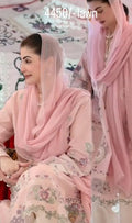 Buy 3Pc Mariam Nawaz Ethnic Pink Lawn Online at Shopping Karado - Premium Quality Unstitched Suit