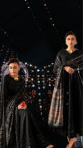 Buy 3Pc Jazmin Frock Black Online at Shopping Karado - Premium Quality Unstitched Suit