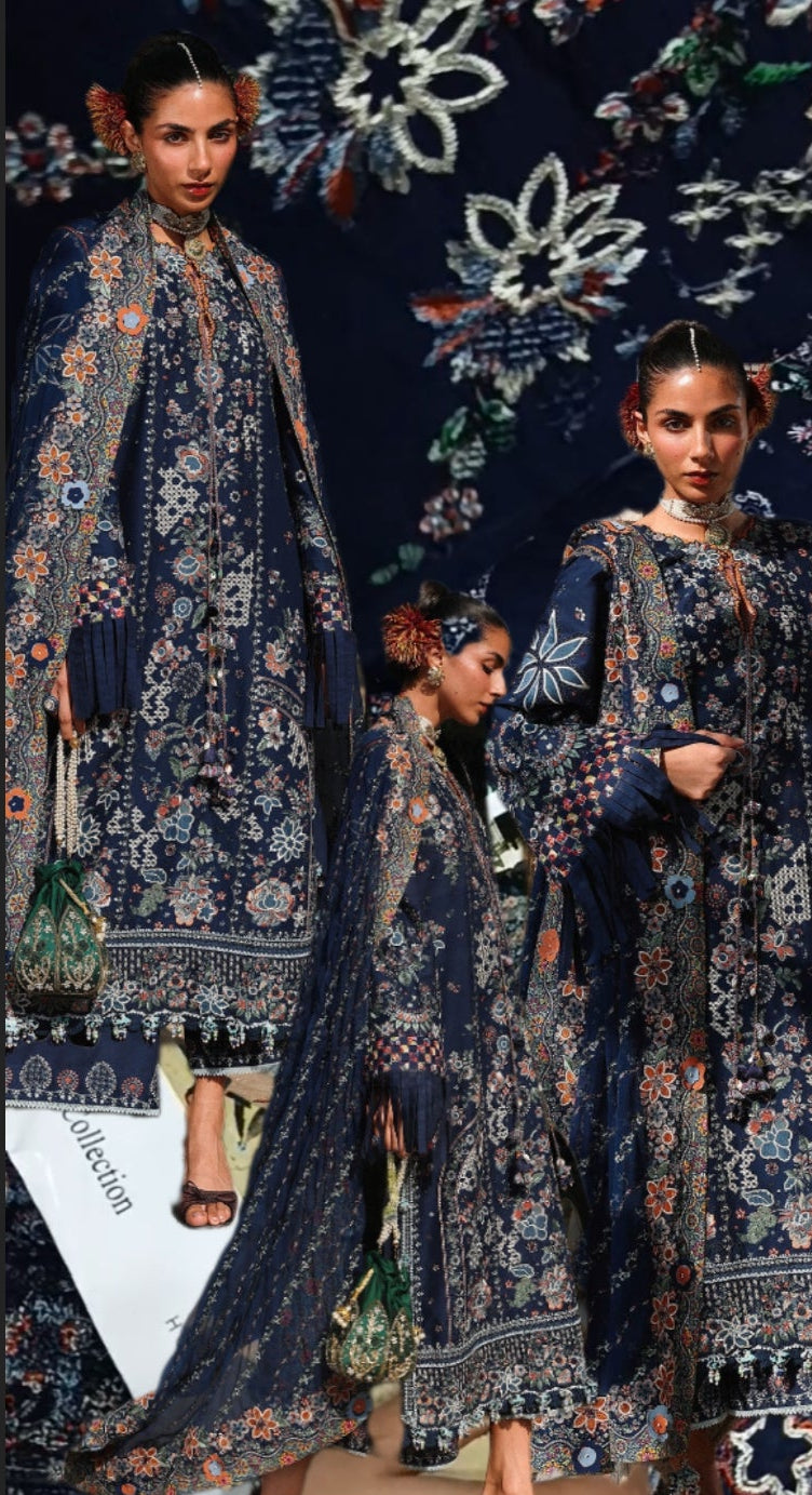 Buy 3Pc Hussain Rehar Amila Lawn Online at Shopping Karado - Premium Quality Unstitched Suit