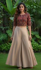 Plain Beige Trouser Fabric – Lawn (2.5m × 38") | Ajrak Design Dress Accessory
