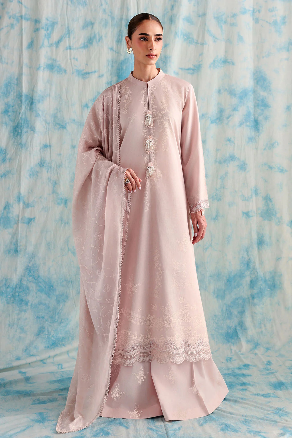 MUTED MAUVE-3PC PRINTED LAWN SUIT