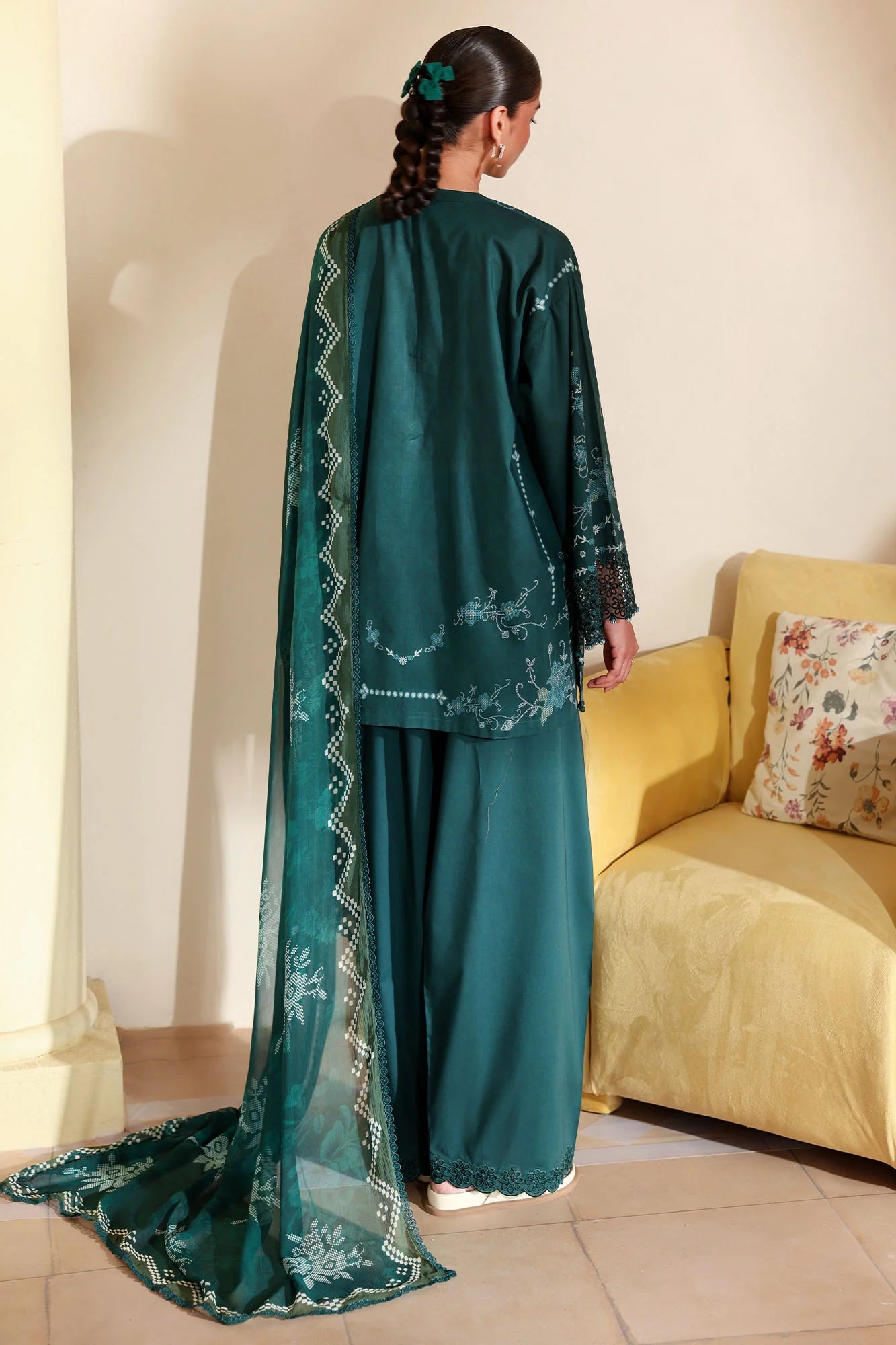 AQUA LUXE-3PC PRINTED LAWN SUIT