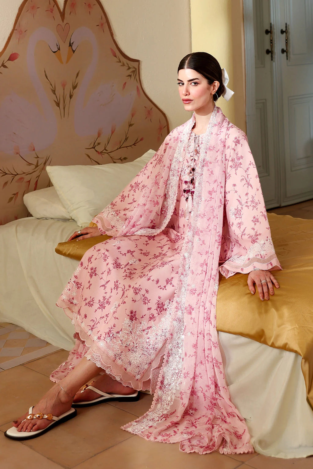 DUSTY PINK -3PC EMBROIDERED LAWN SUIT