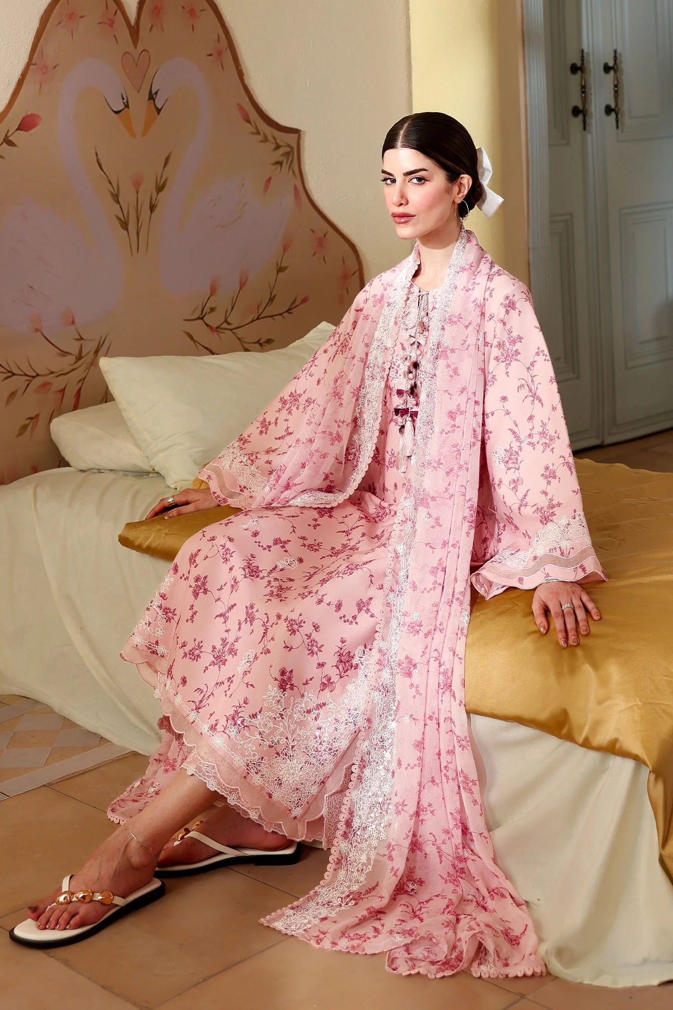 DUSTY PINK -3PC EMBROIDERED LAWN SUIT