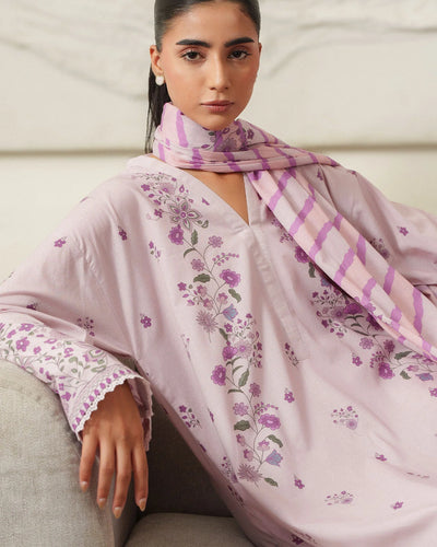 SPRING LILAC-3 PIECE PRINTED LAWN SUIT