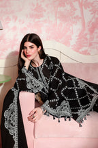 CHARCOAL CHARM-3PC EMBROIDERED LAWN SUIT-STITCHED