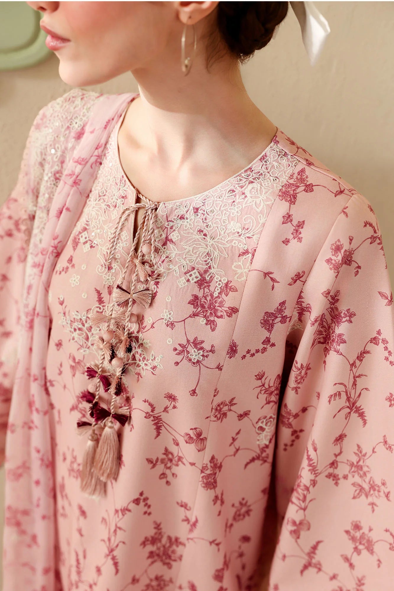 DUSTY PINK -3PC EMBROIDERED LAWN SUIT