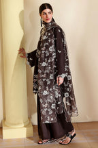 SEPIA DARK-3PC EMBROIDERED LAWN SUIT