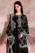 CHARCOAL CHARM-3PC EMBROIDERED LAWN SUIT-STITCHED