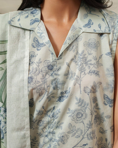 GRAY HORIZON-3 PIECE PRINTED LAWN SUIT