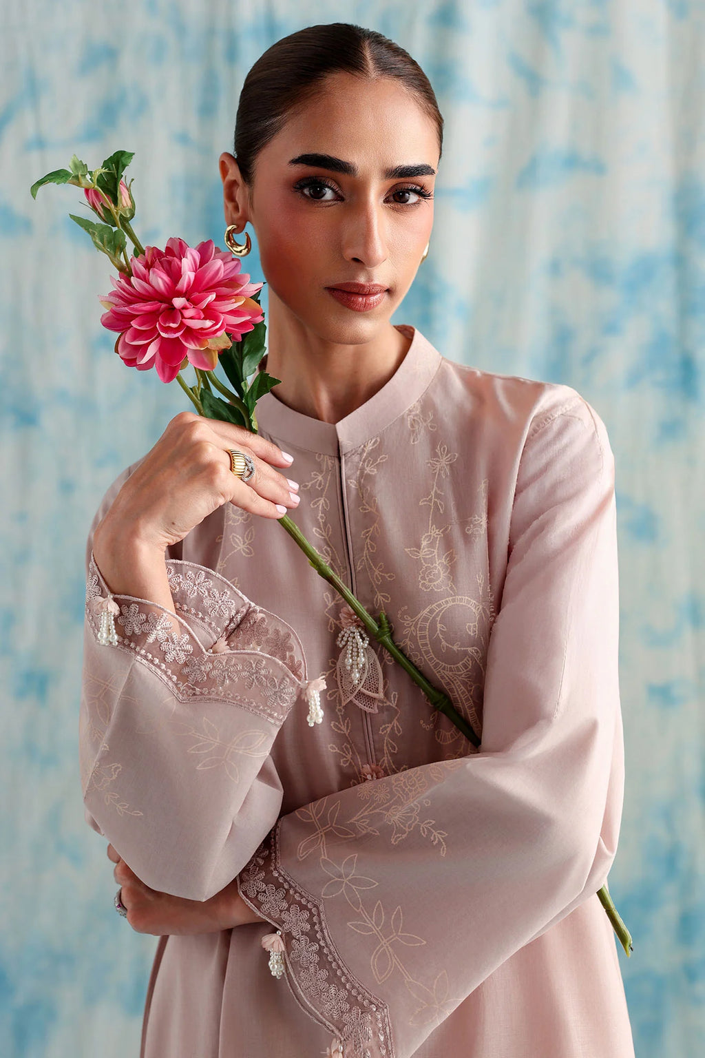 MUTED MAUVE-3PC PRINTED LAWN SUIT