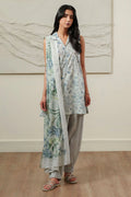 GRAY HORIZON-3 PIECE PRINTED LAWN SUIT