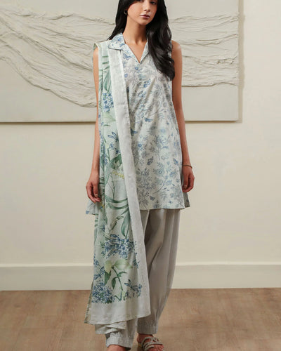 GRAY HORIZON-3 PIECE PRINTED LAWN SUIT
