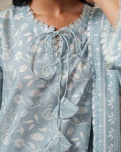 SERENE BLUE-3 PIECE PRINTED LAWN SUIT
