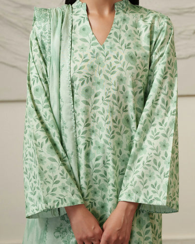 MINT BLOOM-3 PIECE PRINTED LAWN SUIT