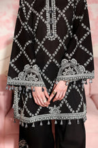 CHARCOAL CHARM-3PC EMBROIDERED LAWN SUIT-STITCHED