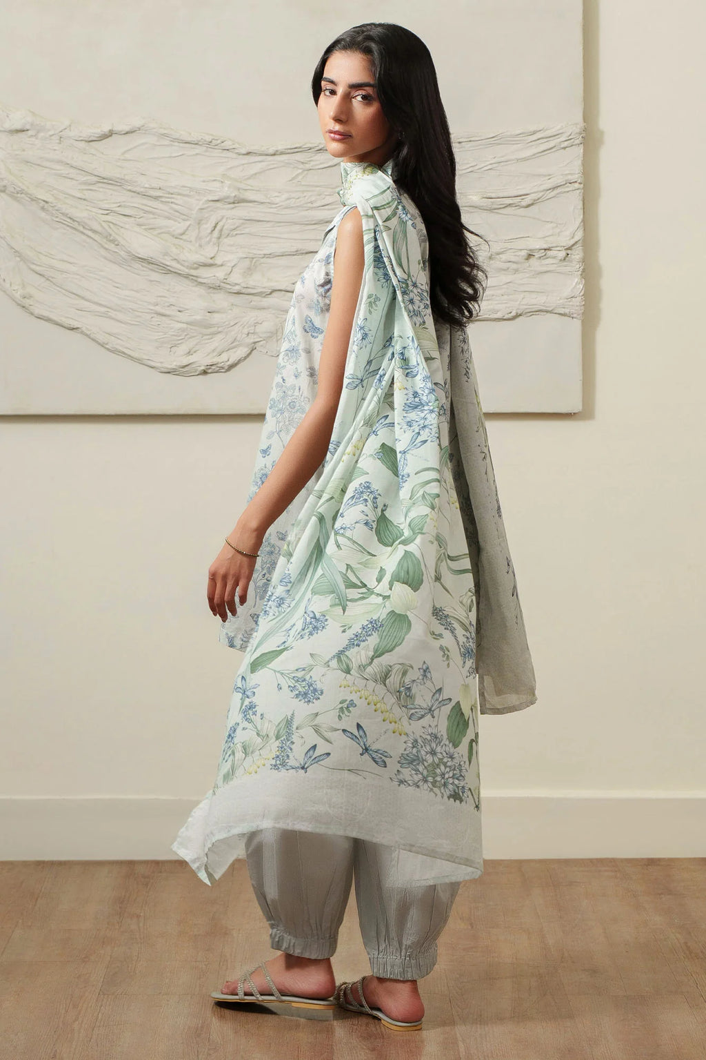 GRAY HORIZON-3 PIECE PRINTED LAWN SUIT