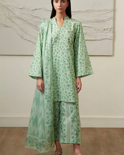 MINT BLOOM-3 PIECE PRINTED LAWN SUIT