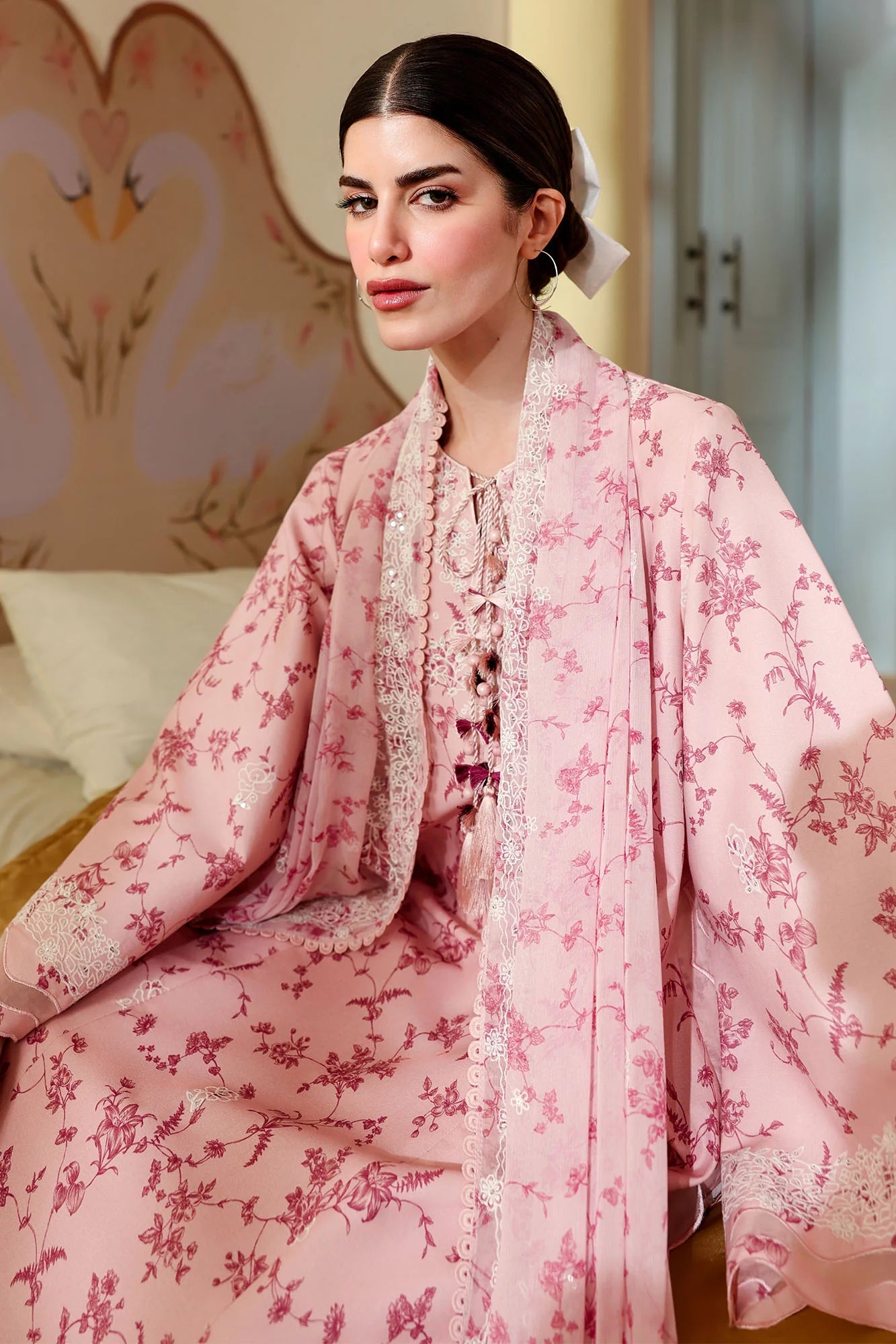 DUSTY PINK -3PC EMBROIDERED LAWN SUIT