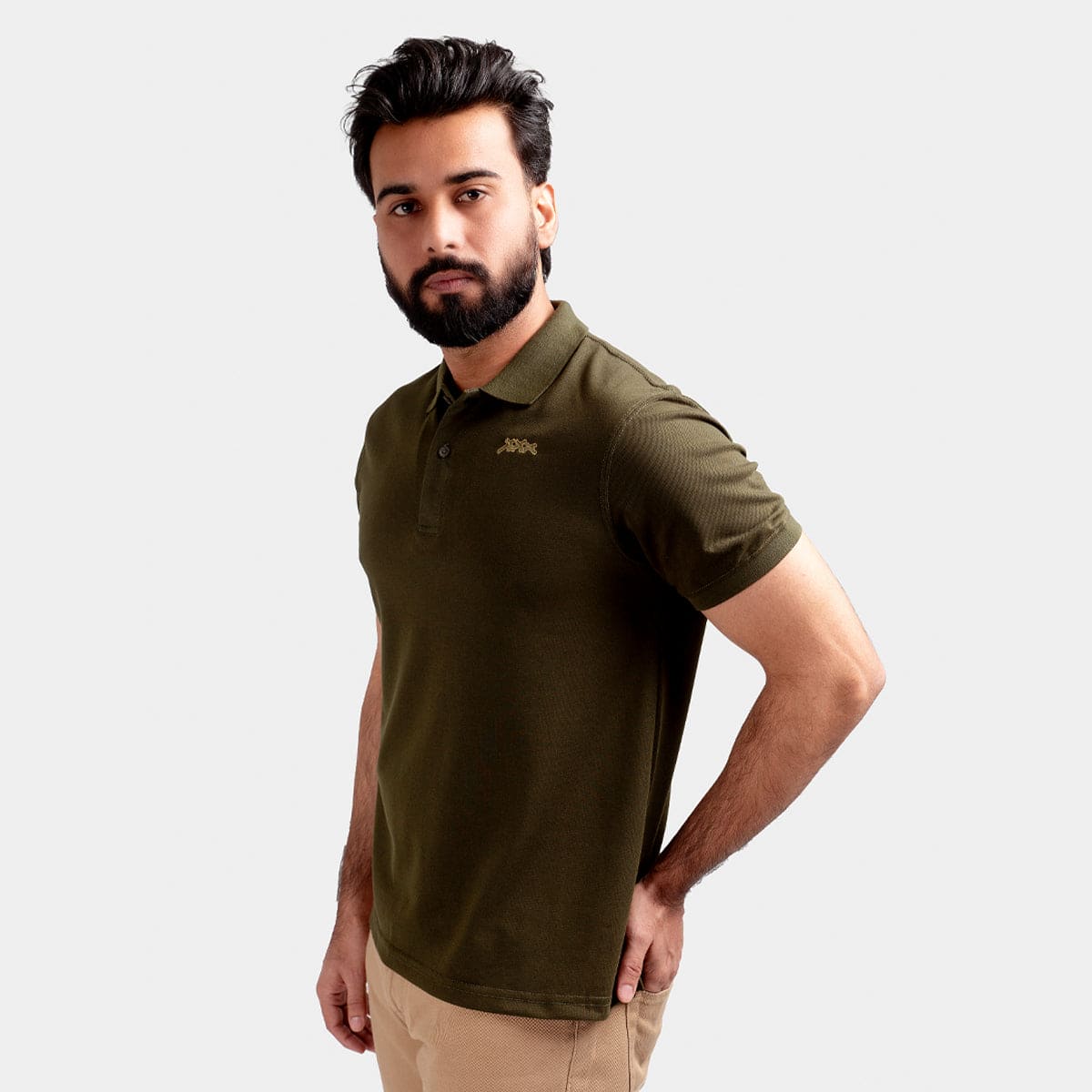Men'S Polo T-Shirt Green Tsh-5519 - Green - View 2