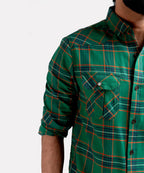 Men's Casual Checkered Shirt - Green Shc-1981 - Green - View 4