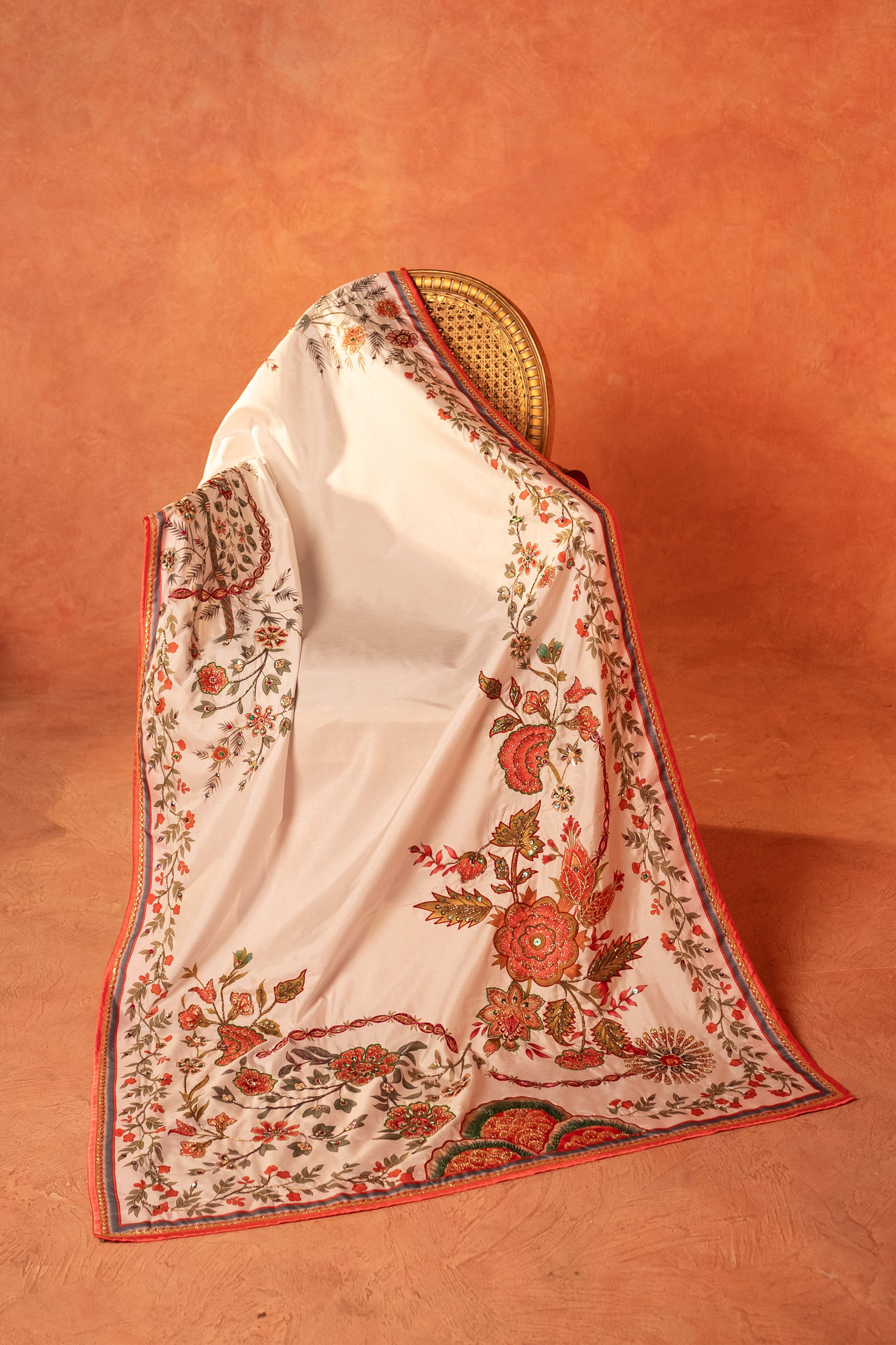 Tree of Life - Handcrafted Raw Silk Shawl by Vashah - Shopping Karado