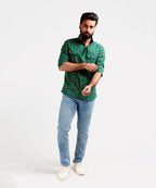 Men's Casual Checkered Shirt - Green Shc-1981 - Green - View 2