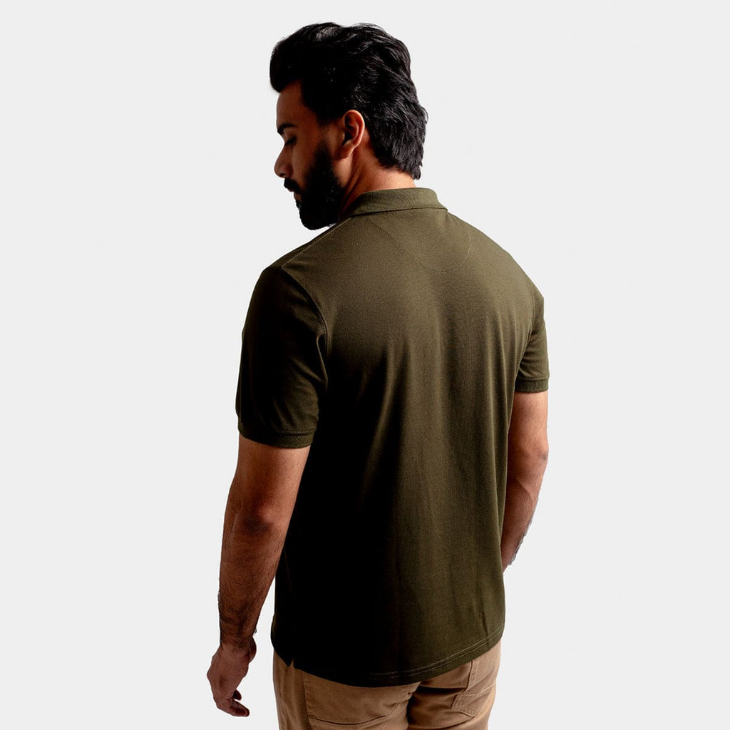 Men'S Polo T-Shirt Green Tsh-5519 - Green - View 4
