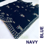 SastaaE Velvet Emb Shawl - Black - shoppingkarado.com