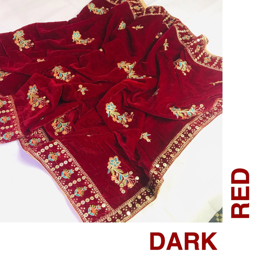 Velvet Emb Shawl Black - Shopping Karado
