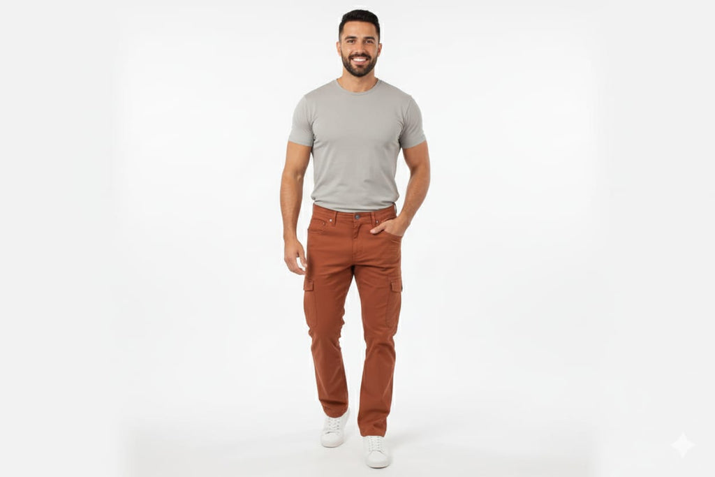 Men'S Cotton Pant 6 Pocket - Rust Cp-0516 - Rust - View 1