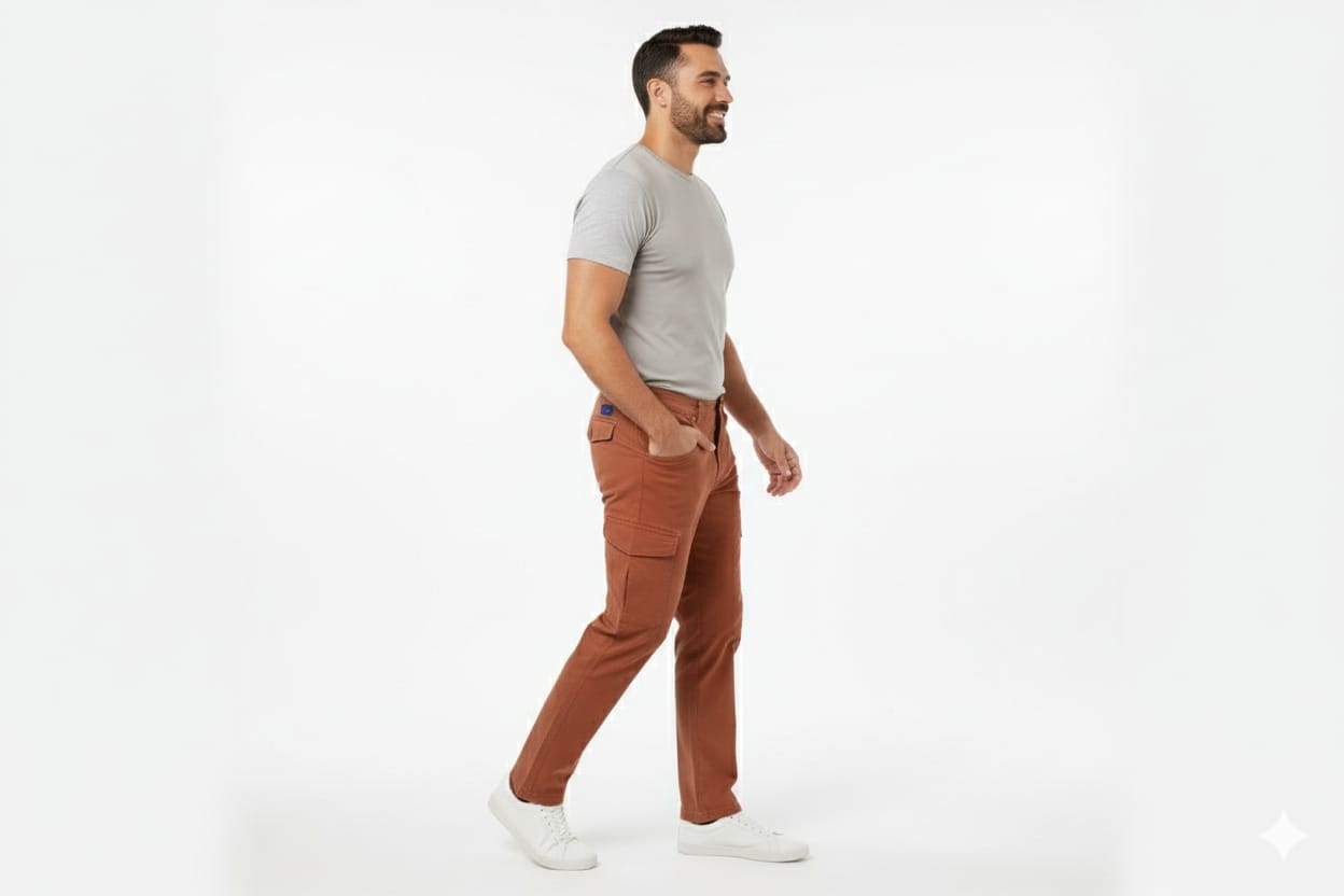 Men'S Cotton Pant 6 Pocket - Rust Cp-0516 - Rust - View 2
