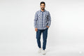 Men's Casual Shirt - Blue Chk Shc-1719 - Blue - View 1
