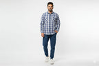Men's Casual Shirt - Blue Chk Shc-1719 - Blue - View 1