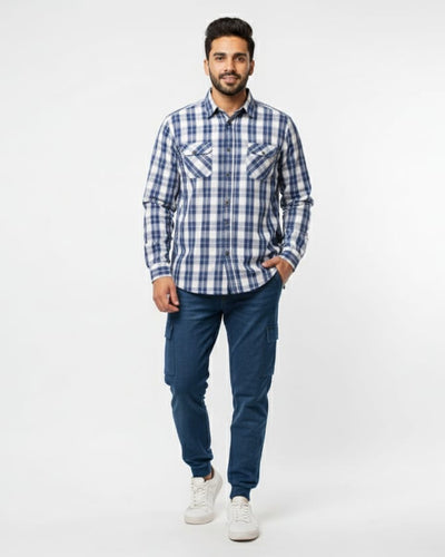 Men's Casual Shirt - Blue Chk Shc-1719