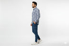 Men's Casual Shirt - Blue Chk Shc-1719 - Blue - View 2