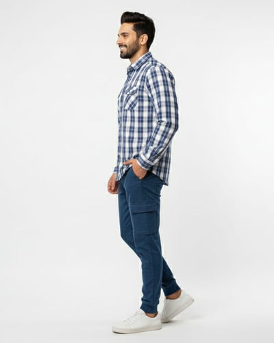 Men's Casual Shirt - Blue Chk Shc-1719