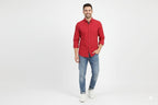 Men's Casual Shirt - Maroon Shc-1612 Strech Fabric - Maroon - View 1