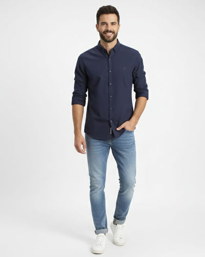 Men's Casual Shirt - Navy Shc-1968