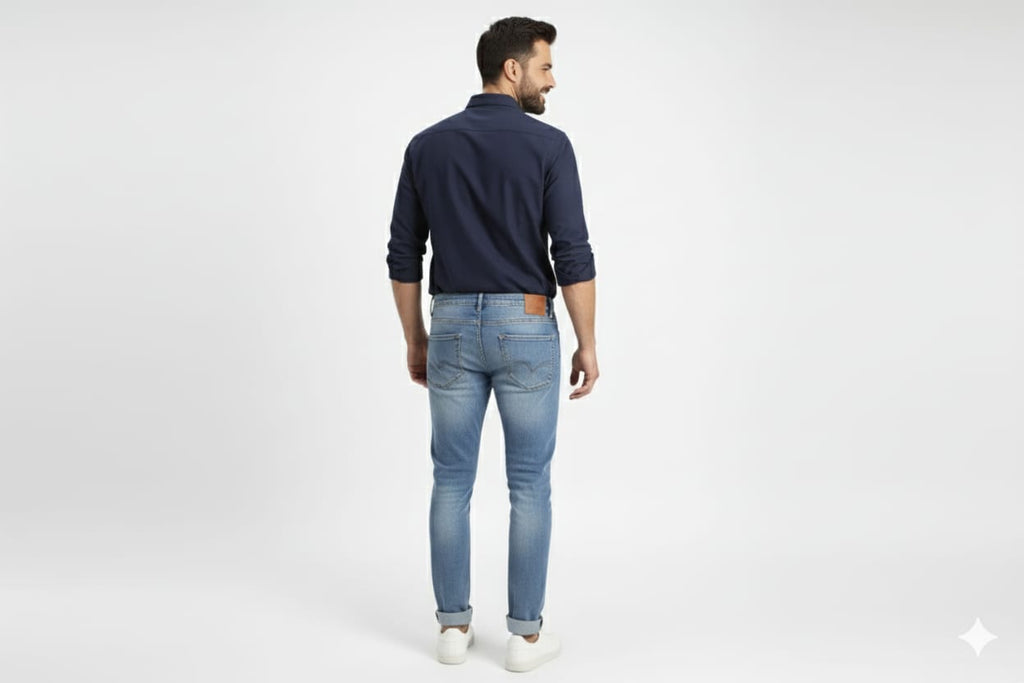 Men's Casual Shirt - Navy Shc-1968 - Navy - View 3