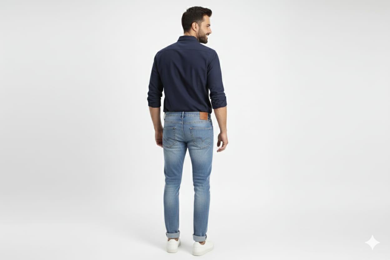 Men's Casual Shirt - Navy Shc-1968 - Navy - View 3