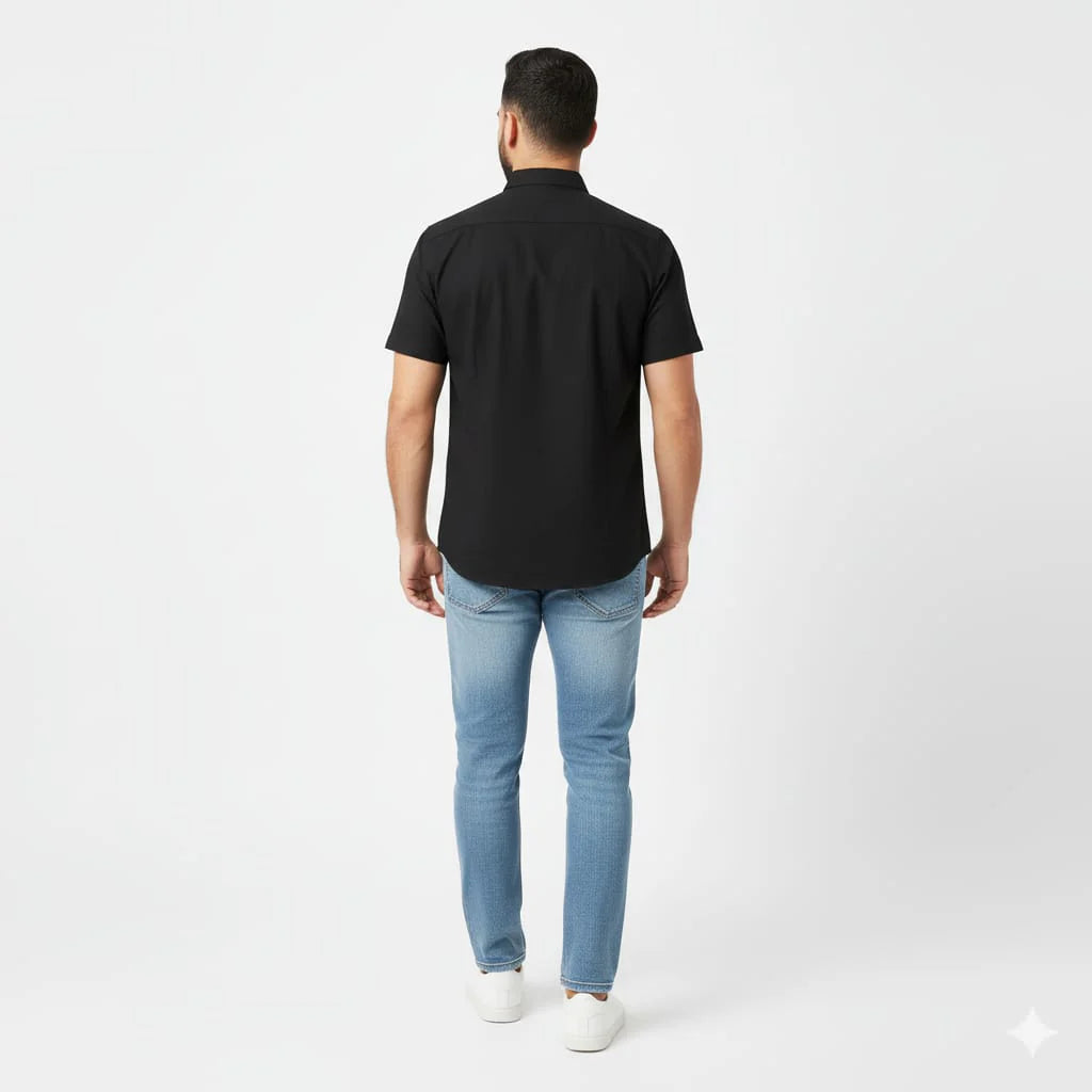 Men's Casual Shirt Half sleves - Black Shc-1925 (ORG)