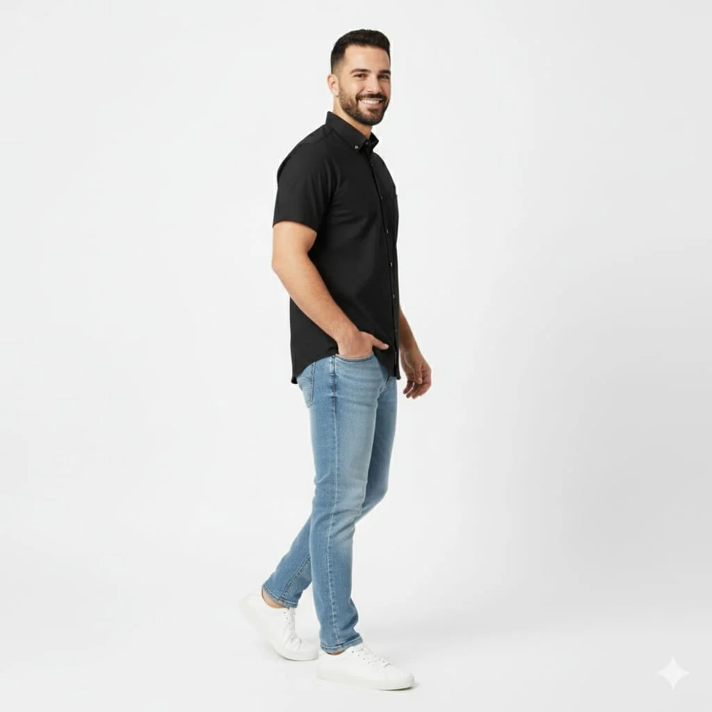Men's Casual Shirt Half sleves - Black Shc-1925 (ORG)