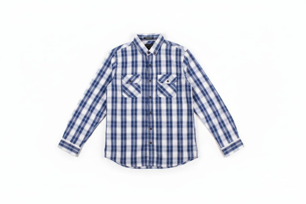 Men's Casual Shirt - Blue Chk Shc-1719 - Blue - View 4